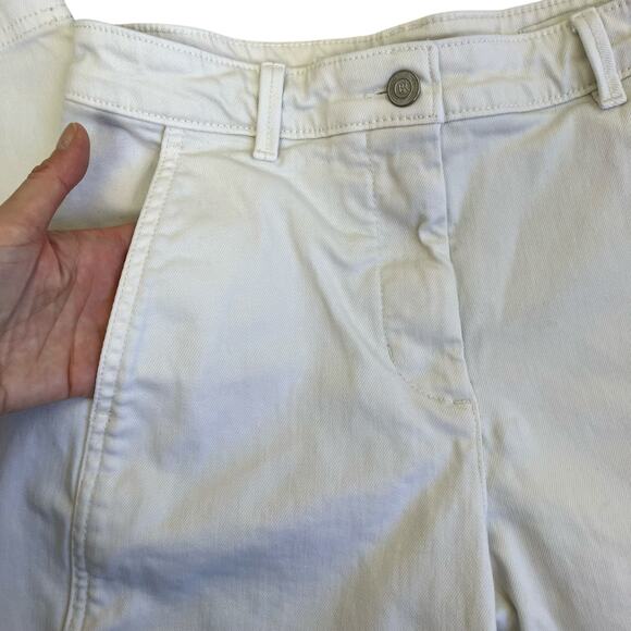Banana Republic Sz 2 The Weekender Slim Barrel Leg Pants in Ecru Casual Trendy - Picture 9 of 16